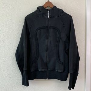 Lululemon 
Black Scuba Full-zip Hoodie Cotton Fleece Long Sleeve Jacket Sz 12